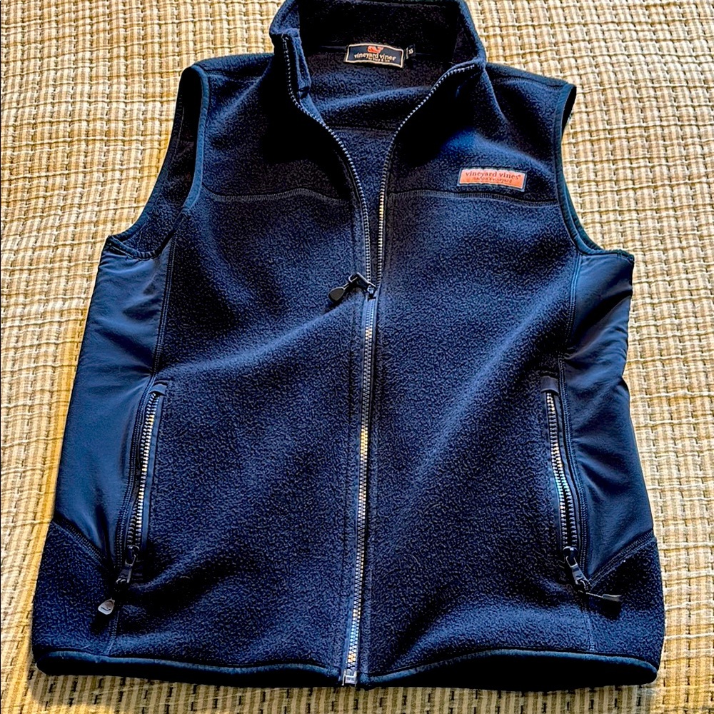 Vineyard Vines navy blue Harbor Fleece Vest